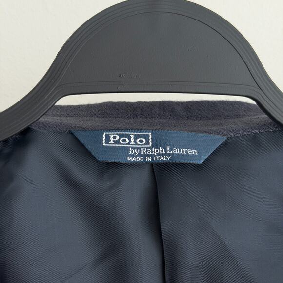 Polo Ralph Lauren Blazer Mens 44L Navy Linen Sport Coat Unstructured Italy Made - Picture 8 of 12